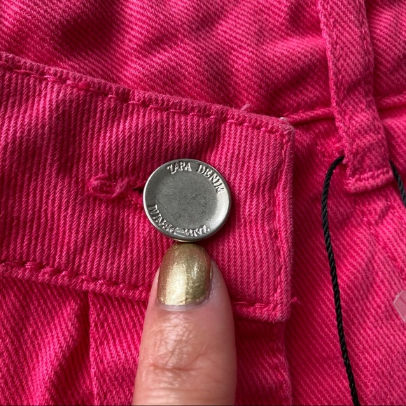 π ZARA HOT PINK DENIM COTTON SKORT! - Picture 8 of 12